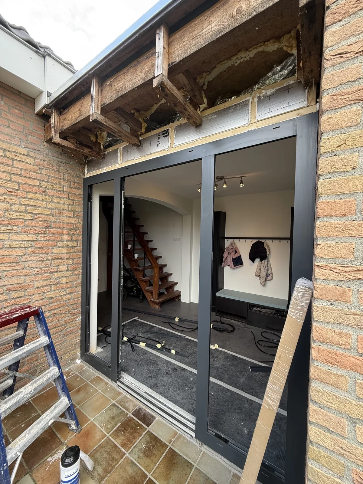 Schuifpui tijdens plaatsing